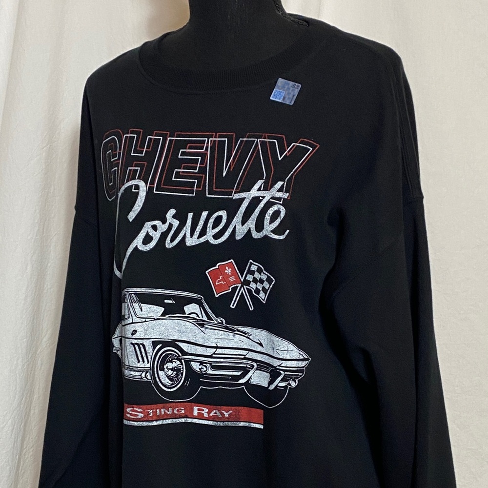 Corvette Black Retro Car Sweatshirt S - Picture 8 of 10